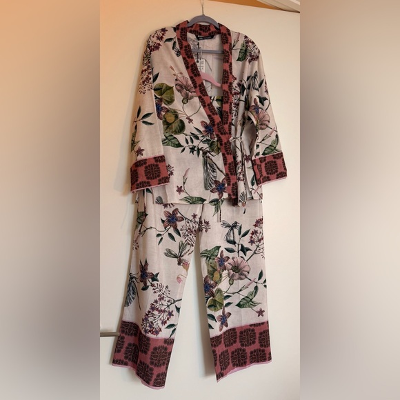 Pants - Floral Kimono  Set